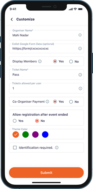 Customize Event Details